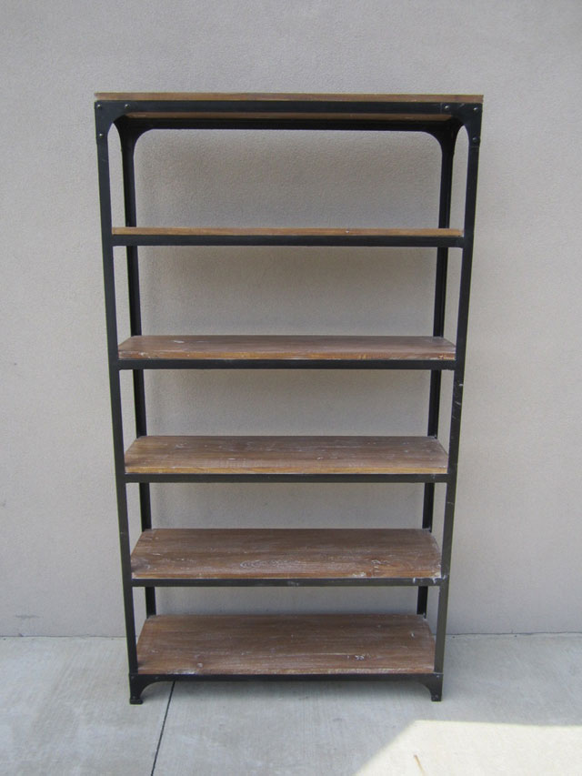 Iron and Wood Bookcase - Nadeau Raleigh